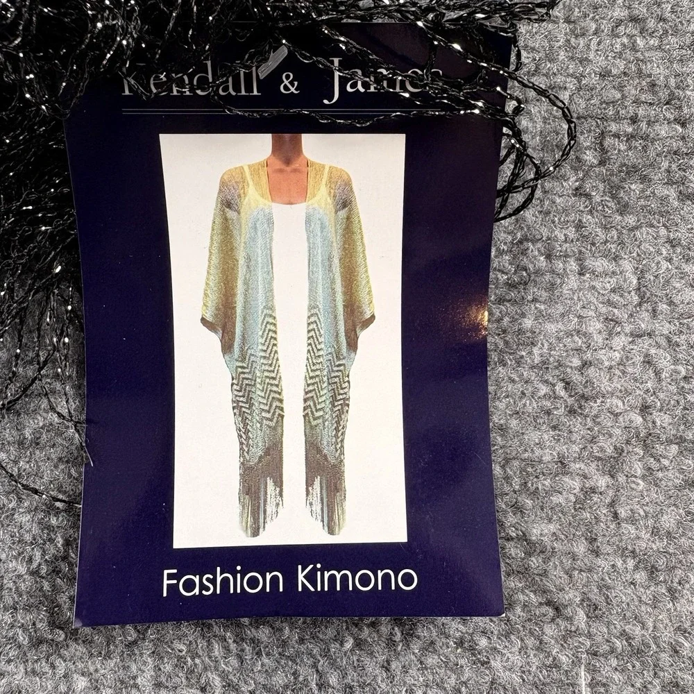 Boho Whimsigoth Kimono Silver Metallic Net Wrap Shawl Festival Sheer Glam NWT